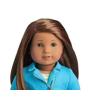 American Girl Doll with Blue Jacket and Brown Hair